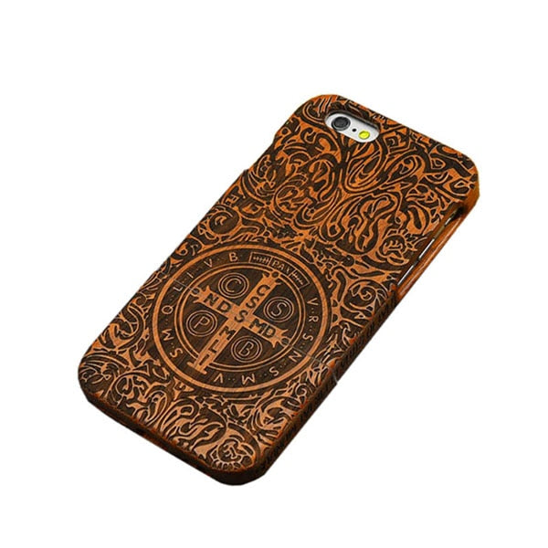 Natural Wood Case For iPhone X 8 7 6 6s Plus SE 5s Samsung Galaxy S6 S7 edge S8 S9 Plus Note 8 7 5 Genuine Carving Wooden Cover