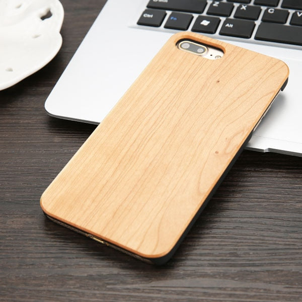Real Wood Case For iphone X 8 7 6 6S Plus 5S SE Cover Natural Bamboo Wooden Hard Phone Cases For Samsung Galaxy S8 S6 edge Plus