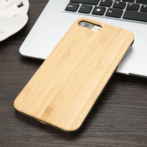 Real Wood Case For iphone X 8 7 6 6S Plus 5S SE Cover Natural Bamboo Wooden Hard Phone Cases For Samsung Galaxy S8 S6 edge Plus