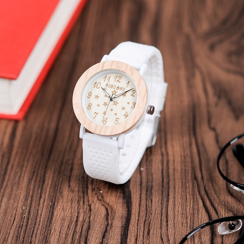 BOBO BIRD New Arrival Top Brand Design Wood Watches for Womens Silicone Band Ladies Wrist Watch quartz clock in gift box