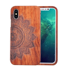 Natural Wood Case For iphone X 8 7 6 6s Plus SE 5 5s Samsung Galaxy Note 8 S6 S7edge S8 S9Plus Cover Retro Embossed Wooden Coque