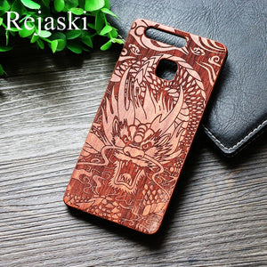 Luxury Bamboo Wood Phone Case For Huawei P9 plus P9 Lite G9 P10 Plus Mate 9 Cover Wooden Genuine PC Back Hard Protective Totem