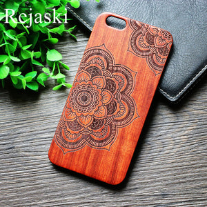 Luxury Bamboo Wood Phone Case For Huawei P9 plus P9 Lite G9 P10 Plus Mate 9 Cover Wooden Genuine PC Back Hard Protective Totem