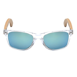 BOBO BIRD Handmade Polarized Sunglasses Women Men With Colorful Lens Transparent Plastic Frame Bamboo Legs Fashion Gifts CG008