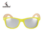 BOBO BIRD Handmade Polarized Sunglasses Women Men With Colorful Lens Transparent Plastic Frame Bamboo Legs Fashion Gifts CG008
