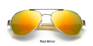 Ralferty Vintage Pilot Wood Sunglasses Men Women UV400 Gradient Sun Glasses Driver Sport Eyewear Original Bamboo Sunglass Male
