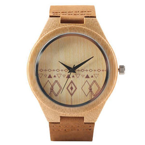 Creative Rectangle Dial Wood Watch Natural Handmade Light Bamboo Fashion Men Women Casual Quartz Wristwatch Genuine Leather Gift