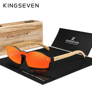 KINGSEVEN Sunglasses Men Bamboo Sun Glasses Women Brand Designer Original Wood Glasses Oculos de sol masculino