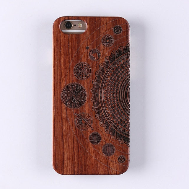 Real Bamboo Stereo Pattern Wood Case For iPhone 7 6Plus 8 8Plus XS Max Case Coque Phone Accessories For SAMSUNG S9 Plus Cover