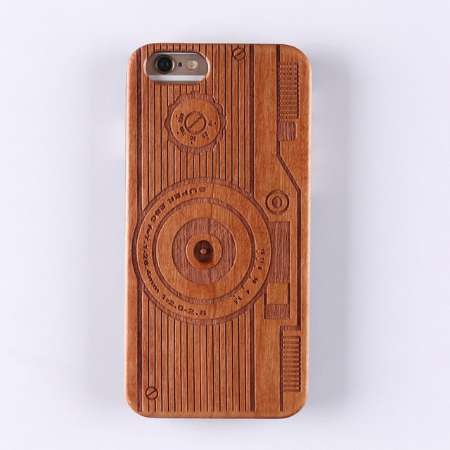 Real Bamboo Stereo Pattern Wood Case For iPhone 7 6Plus 8 8Plus XS Max Case Coque Phone Accessories For SAMSUNG S9 Plus Cover