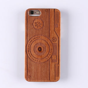 Real Bamboo Stereo Pattern Wood Case For iPhone 7 6Plus 8 8Plus XS Max Case Coque Phone Accessories For SAMSUNG S9 Plus Cover