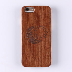 Real Bamboo Stereo Pattern Wood Case For iPhone 7 6Plus 8 8Plus XS Max Case Coque Phone Accessories For SAMSUNG S8 S9 plus