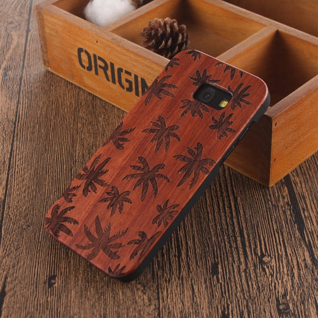 Mandala Skull Head Wood Bamboo Case For samsung galaxy A5 2017 Wood Case For Samsung Galaxy A5 2017 Cell Phone Case Wooden Cover