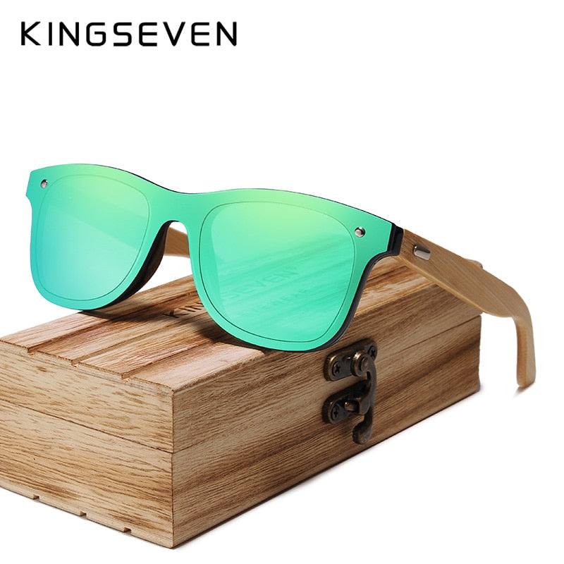 KINGSEVEN 2019 Bamboo Polarized Sunglasses Men Wooden Sun glasses Women Brand Original Wood Glasses Oculos de sol masculino