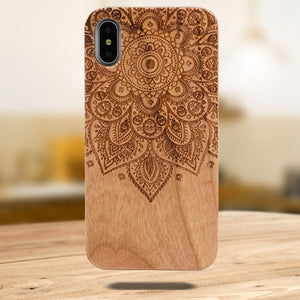 Laser Engraving Real Wood Cell Phone Case for iPhone XS MAX XR 7 8PLUS X Wooden Unique Shock Customized Bamboo Phone Cover Shell