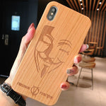 Laser Engraving Real Wood Cell Phone Case for iPhone XS MAX XR 7 8PLUS X Wooden Unique Shock Customized Bamboo Phone Cover Shell