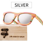 Angcen vintage bamboo sunglasses polarized women brand designer ladies wood sunglasses luxury handmade multicolor Frame with Box