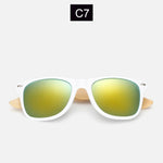 2019 New Fashion Womens Mens Bamboo Wooden Sunglasses White Frame eyewear With Coating Mirrored UV 400 Protection Lenses