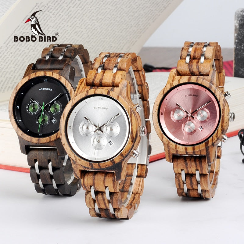 BOBO BIRD Top Luxury Brand Watch Women relogio feminino Date Display Wristwatches Clock Stop Functional saat V-P18