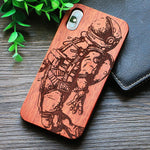 Compass Pirate Anchor Original Bamboo Wood Phone Case For Iphone 7 8 X XS Max 8Plus 5 5S SE 6S Plus Cartoon iphonex Cover Skull