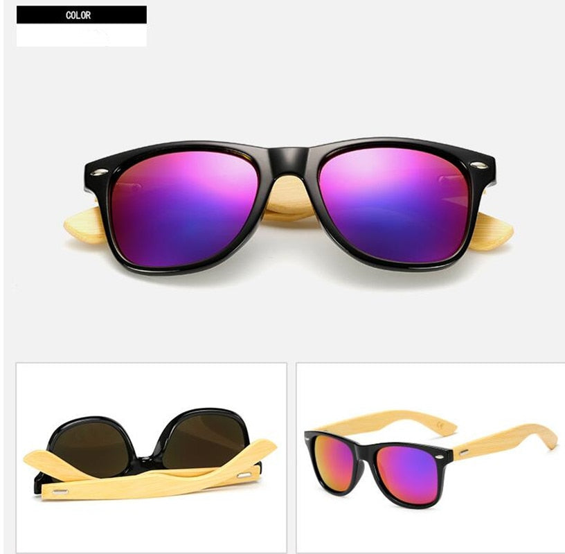 2019 Vintage Bamboo Frame sunglasses Women Designer Classic Metal Sun Glasses Outdoor Wooden Legs Oculos De Sol