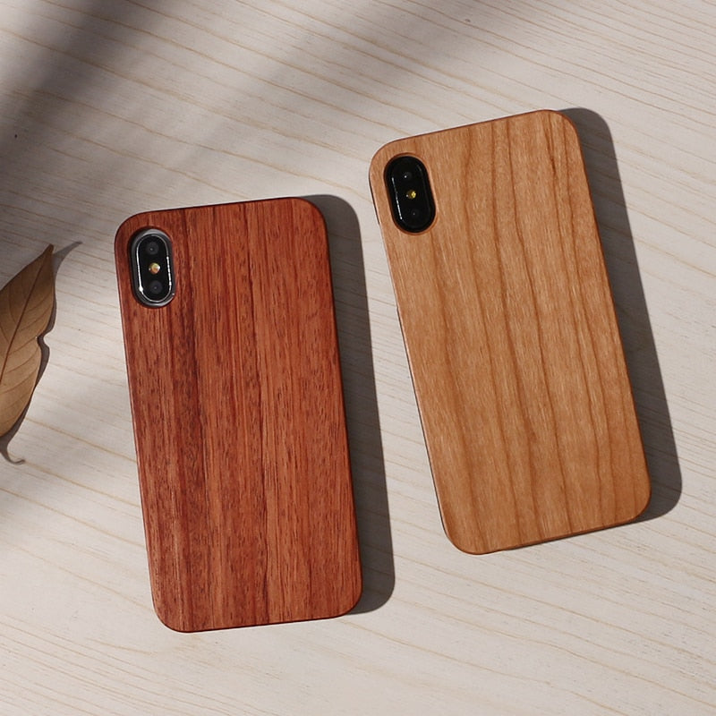 Real Wood Case For iphone X 8 7 6 6S Plus 5S SE XS Max Cover Natural Bamboo Wooden Hard Phone Cases For Samsung Galaxy S8 S9