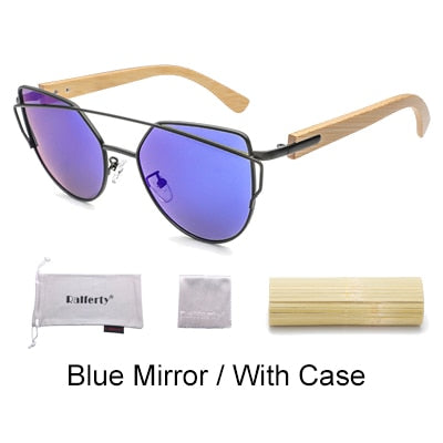 Ralferty Bamboo Sunglasses Women Cat Eye Retro Pink Vintage Sun Glasses UV400 Wood Sunglass 2019 New Quality Eyewear Oculo K1585